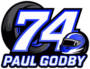 74 White Logo with Helmet & Paul Godby